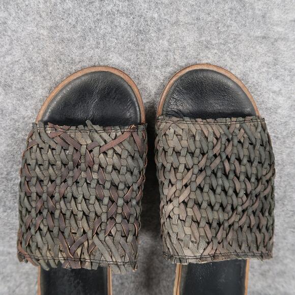 Casual Shoes Womens 7 Sandals Slides Woven Leather Slip On Flat Open Toe Boho - Picture 6 of 10